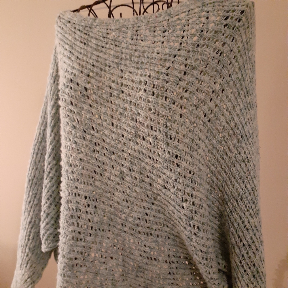 Mint color off the shoulder sweater - Picture 4 of 6